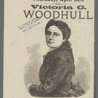 Brooklyn Academy of Music. Thursday, April 6th. Victoria C. Woodhull. Subject: The human body, the temple of love