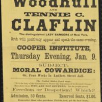 Victoria C. Woodhull and Tennie C. Claflin, the distinguished lady bankers of New York. ca. 1873. Museum of the City of New York. 54.29.10