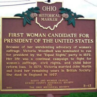 Victoria Claflin-Woodhull-Martin Historical  Marker,  Licking County, Ohio, 1988